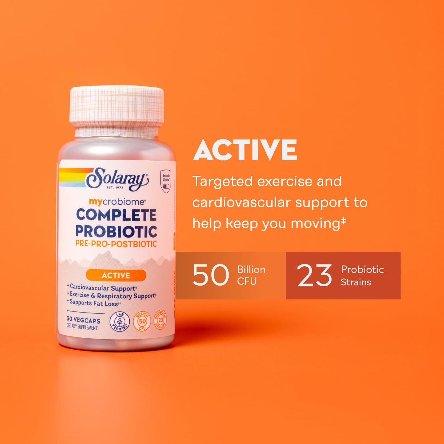 Solaray Mycrobiome Complete Probiotics Active Formula Capsules, 30