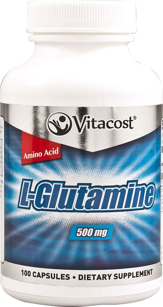 Vitacost Brand L-Glutamine 500 mg Capsule, 100 Capsules
