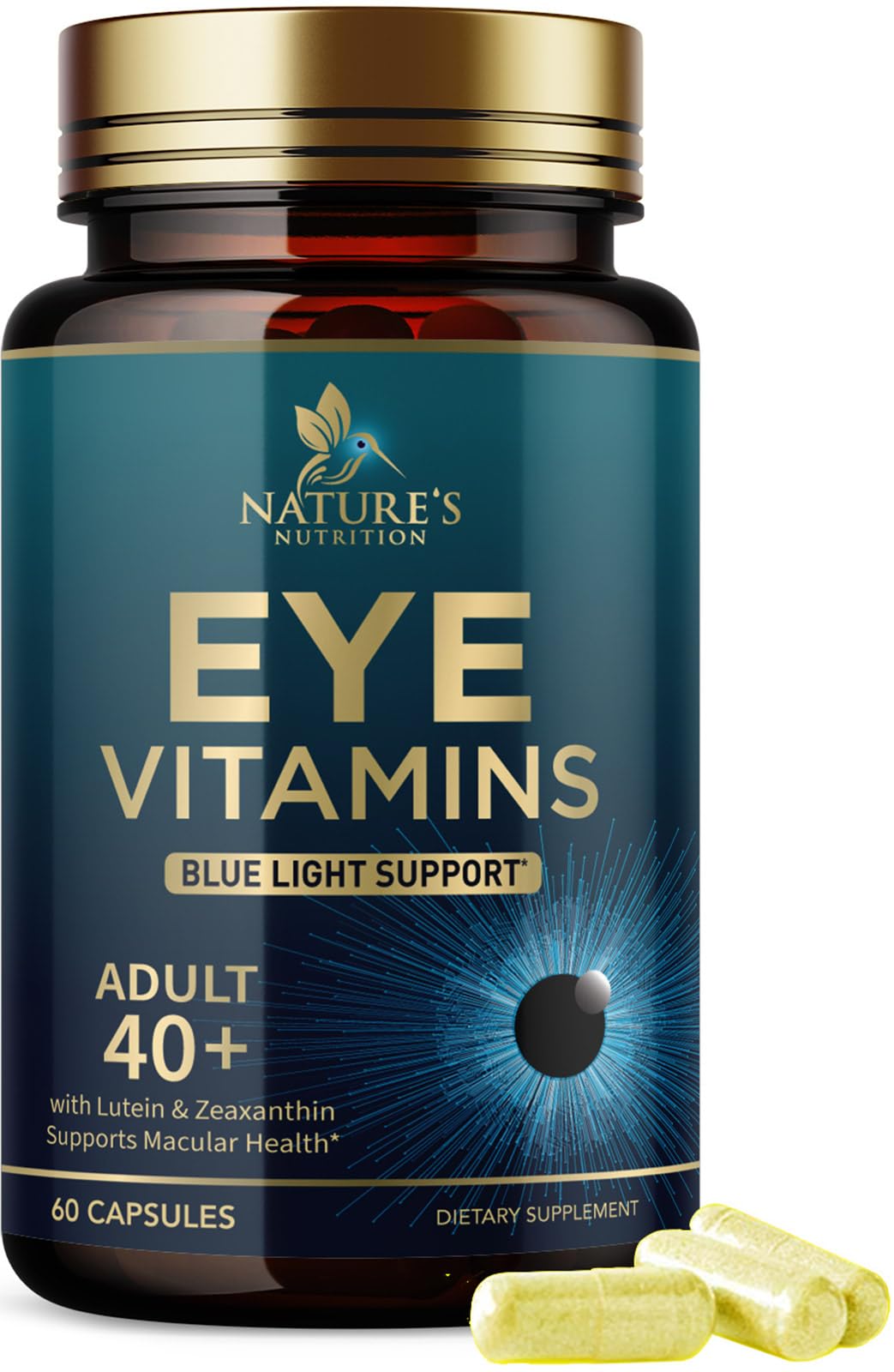 Nature's Nutrition Eye Health Vitamins with Lutein and Zeaxanthin, 60 Capsules