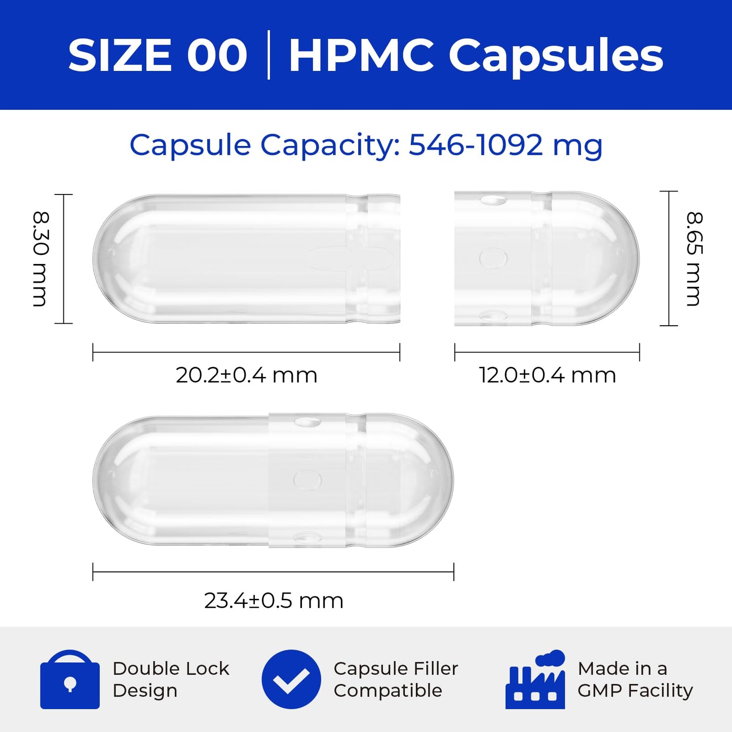 ATLEMISME Empty Vegan Capsules Size 00 5000 Count Capsules