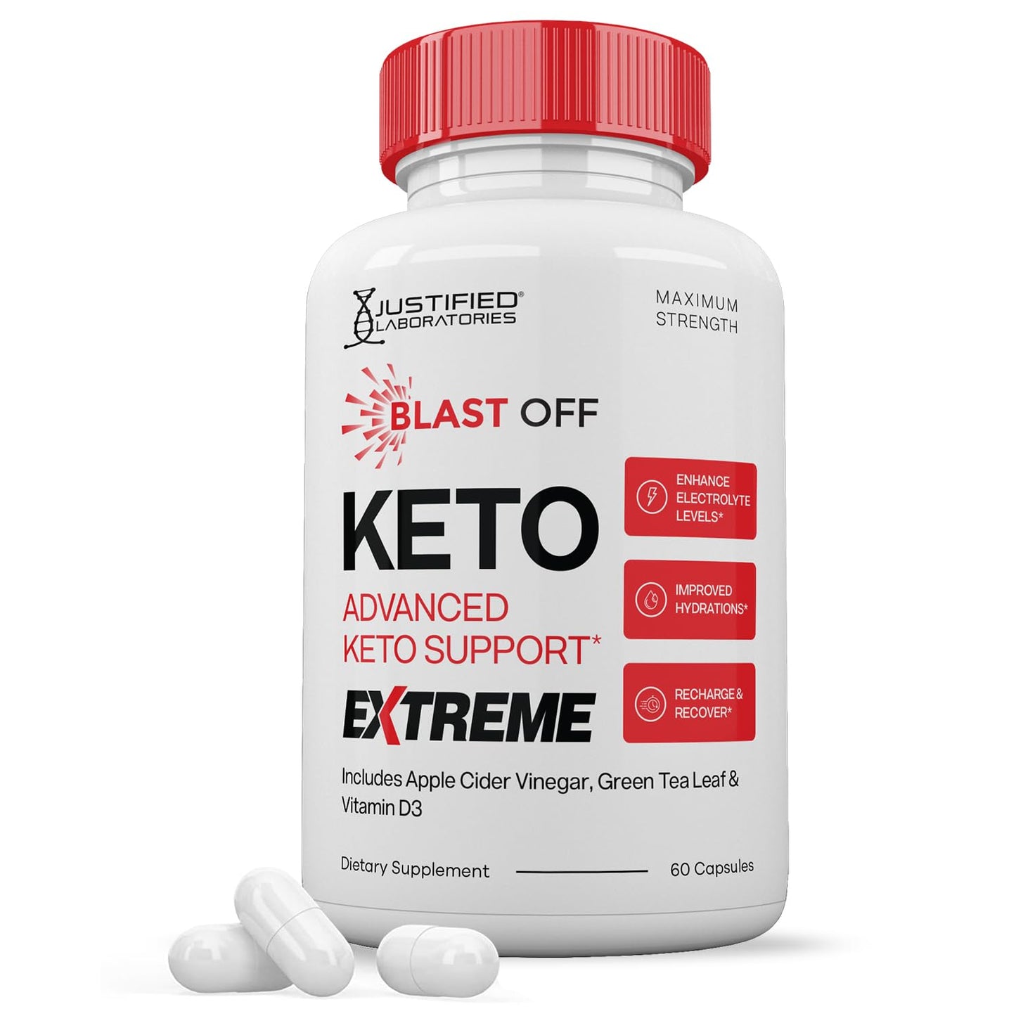 Justified Laboratories Blast Off Keto ACV Extreme Capsules, 60 Count