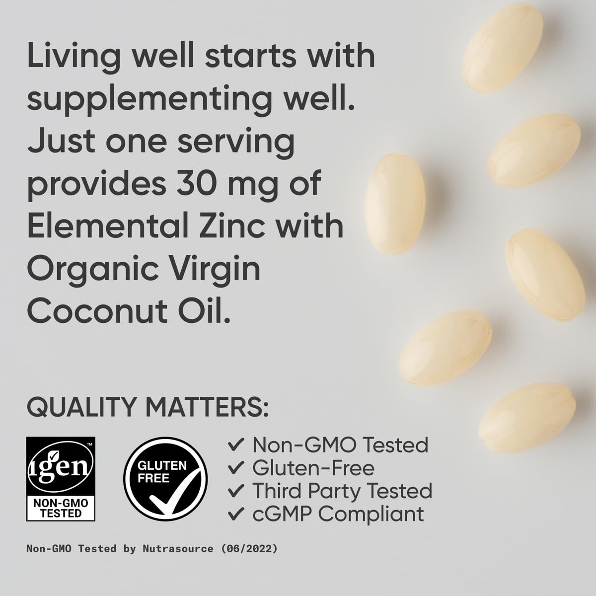 Sports Research Zinc Picolinate 30mg with Organic Coconut Oil Softgels 90