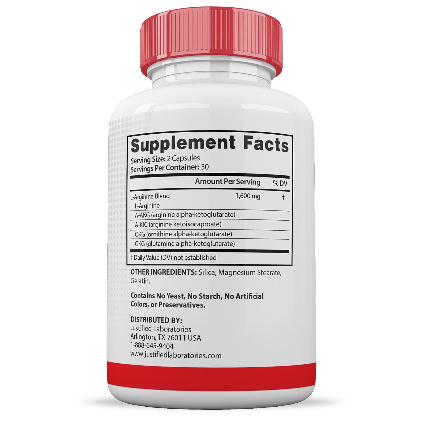 Justified Laboratories Vital Pump XL Extreme Pills 1600MG Premium Formula Proprietary Blend for Men's Health 180 Capsules