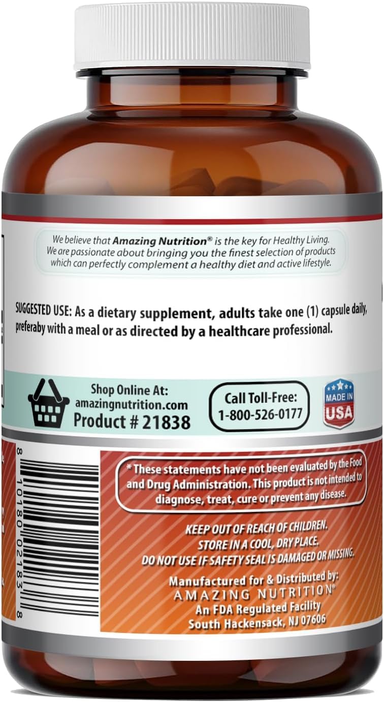 Amazing Nutrition Folic Acid 800 mcg Vitamin B9 Supplement 480 Capsules