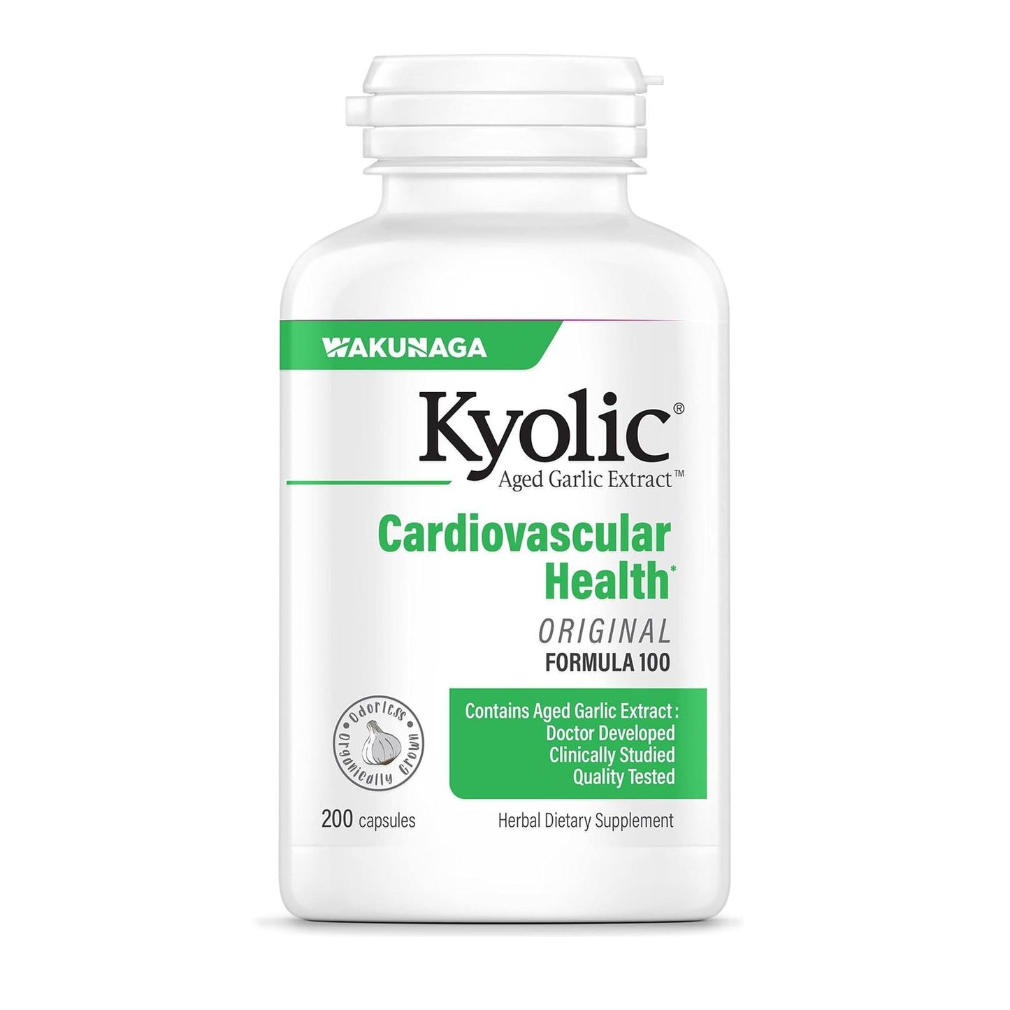Kyolic Aged Garlic Extract Formula 100 Cardiovascular Health 200 Capsules