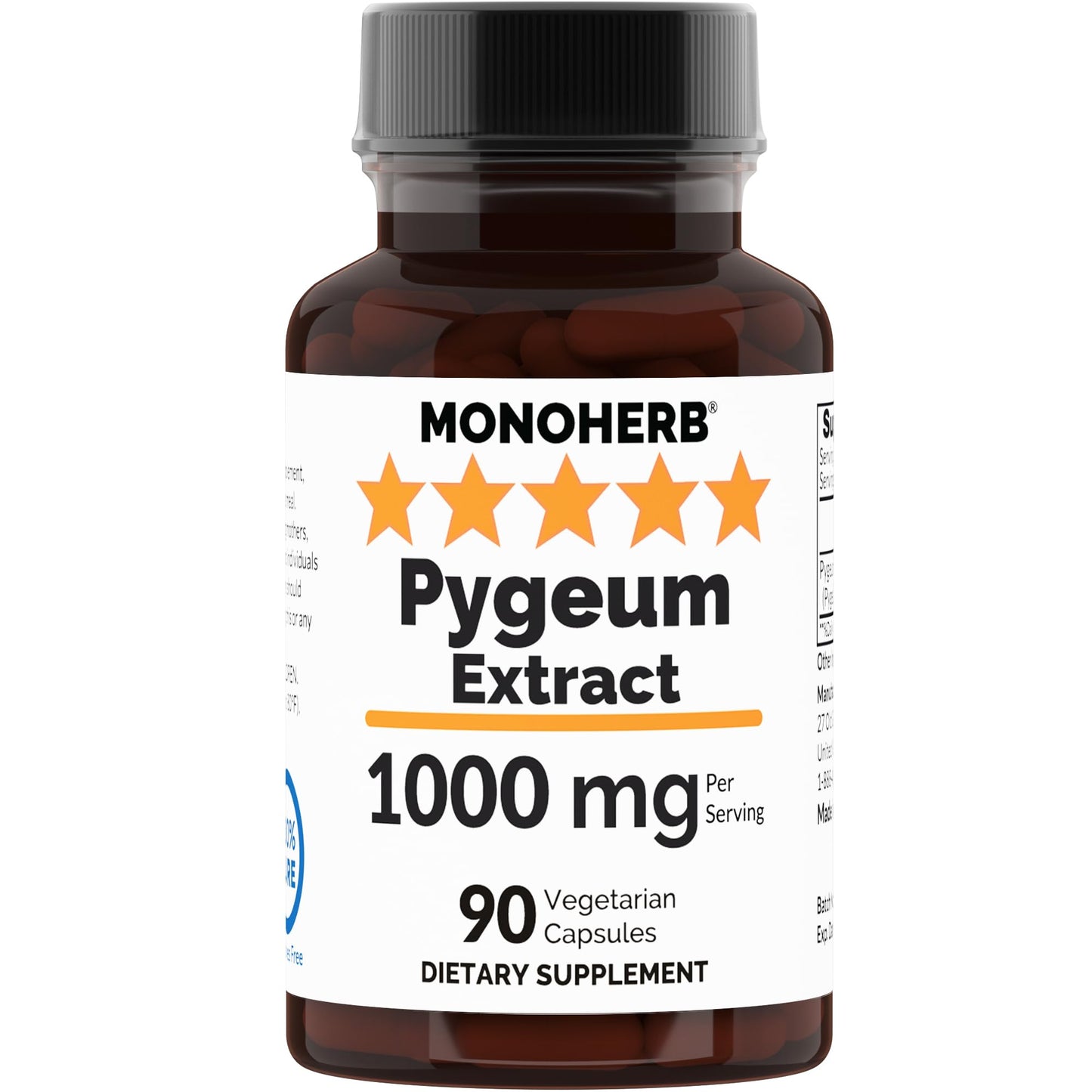 MONOHERB Pygeum Extract 1000 mg Capsules, 90 Count