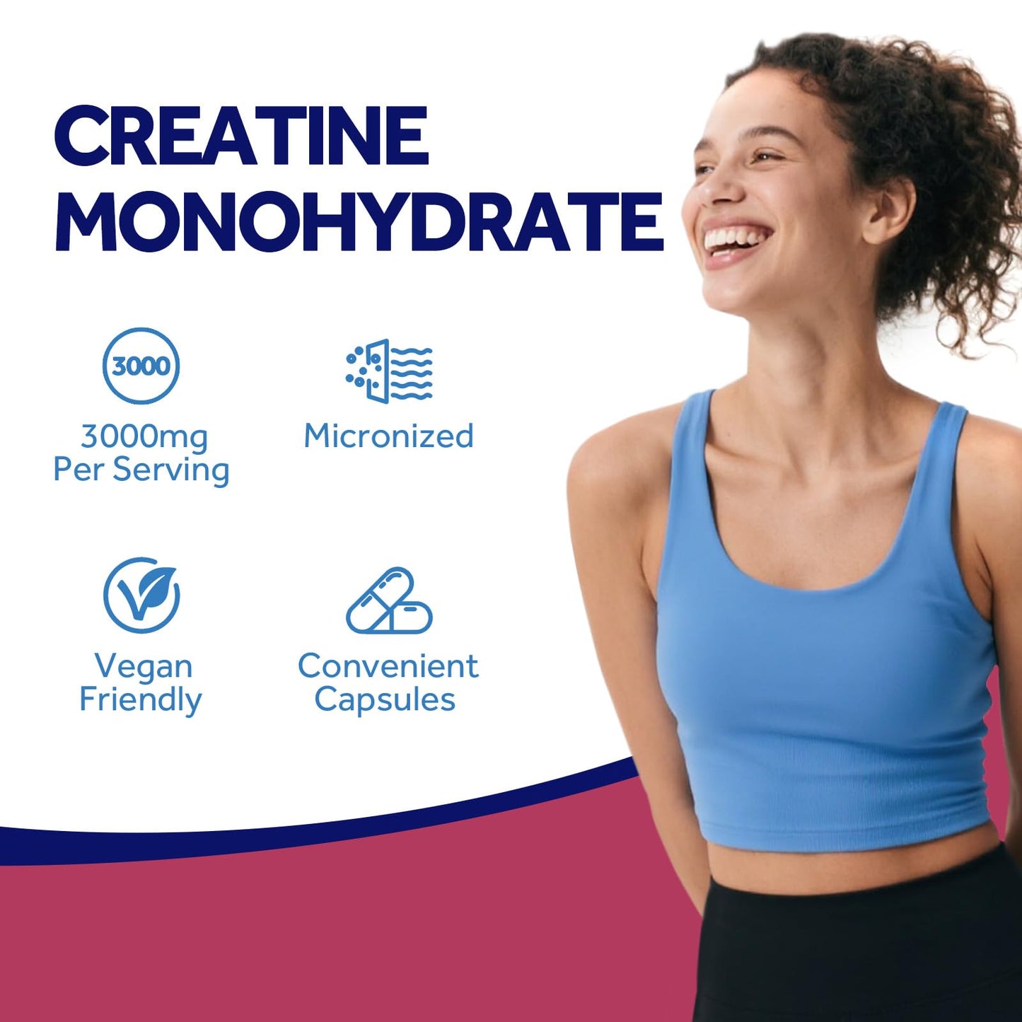 Doctor's Recipes Creatine Monohydrate 3000 mg Per Serving, Micronized Creatine Capsules, 120 Capsules