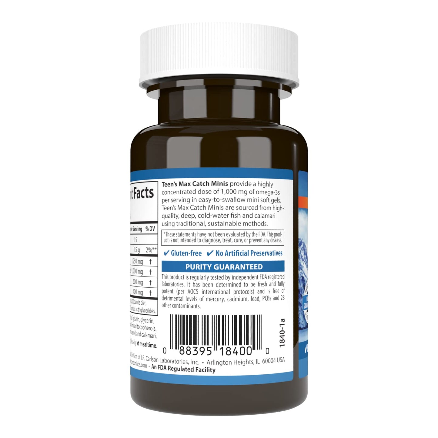 Carlson Teen's Max Catch Minis 1000 mg Omega-3s Softgels 30