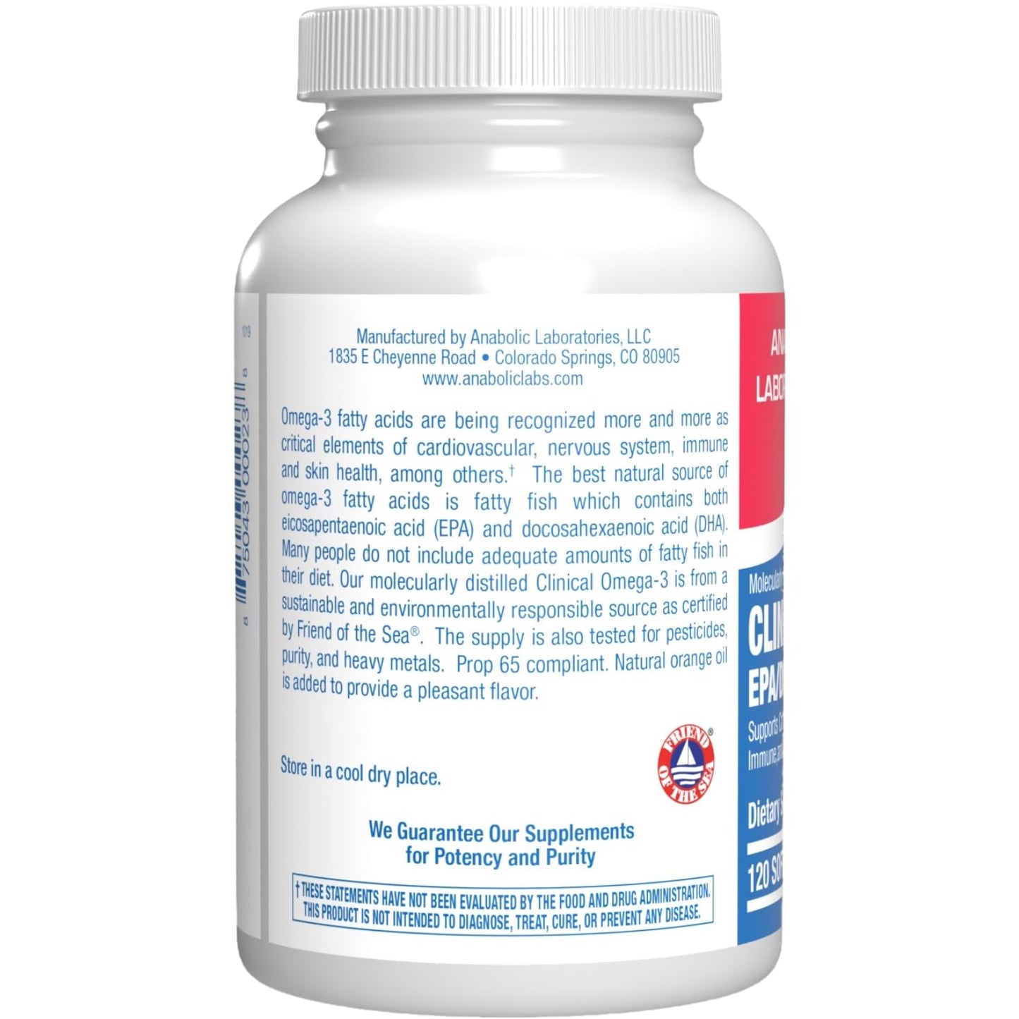 Anabolic Laboratories Omega-3 Fish Oil Softgels, 120 Count