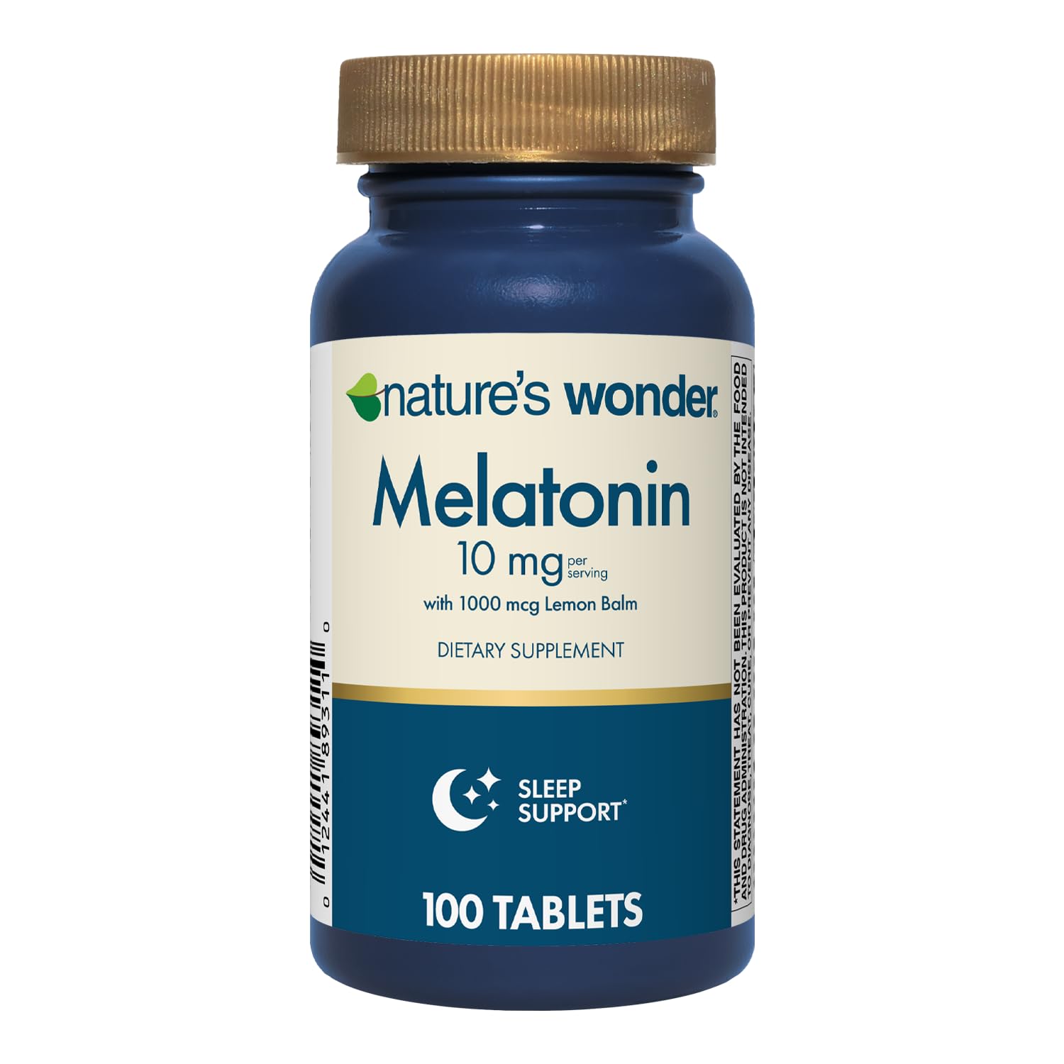 Nature's Wonder Drug-Free Melatonin 10 mg with Lemon Balm Tablets, 100 Count
