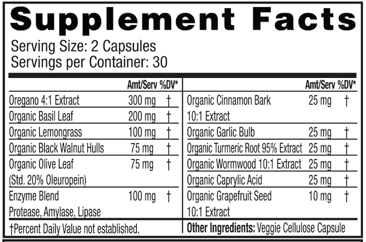 Dr. Tennant's Fungal Detox Candida Cleanse, Hormone & Gut Health Support Capsules 60