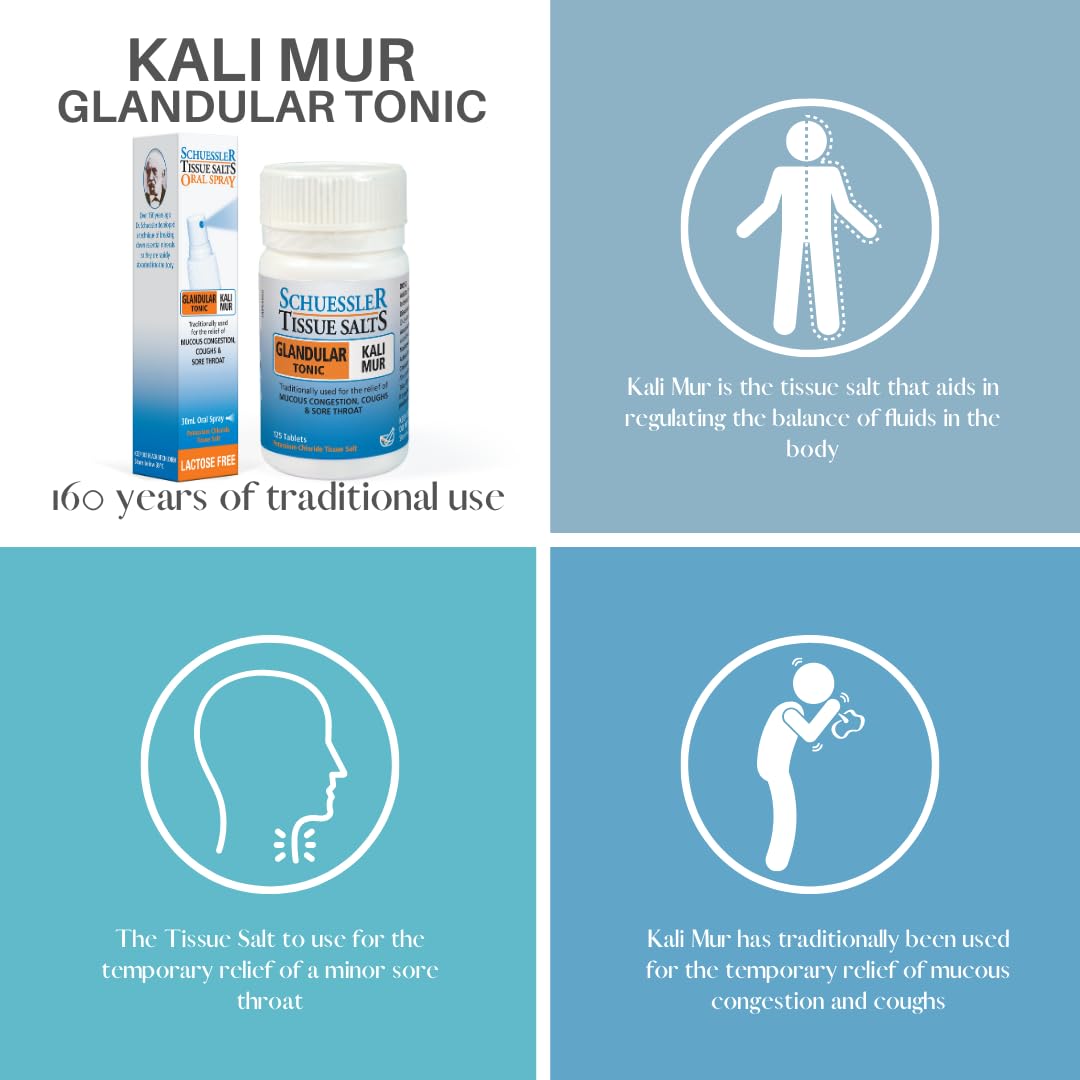 Schuessler Tissue Salts No. 5 Kali Mur 6X Cell Salts 125 Tablets