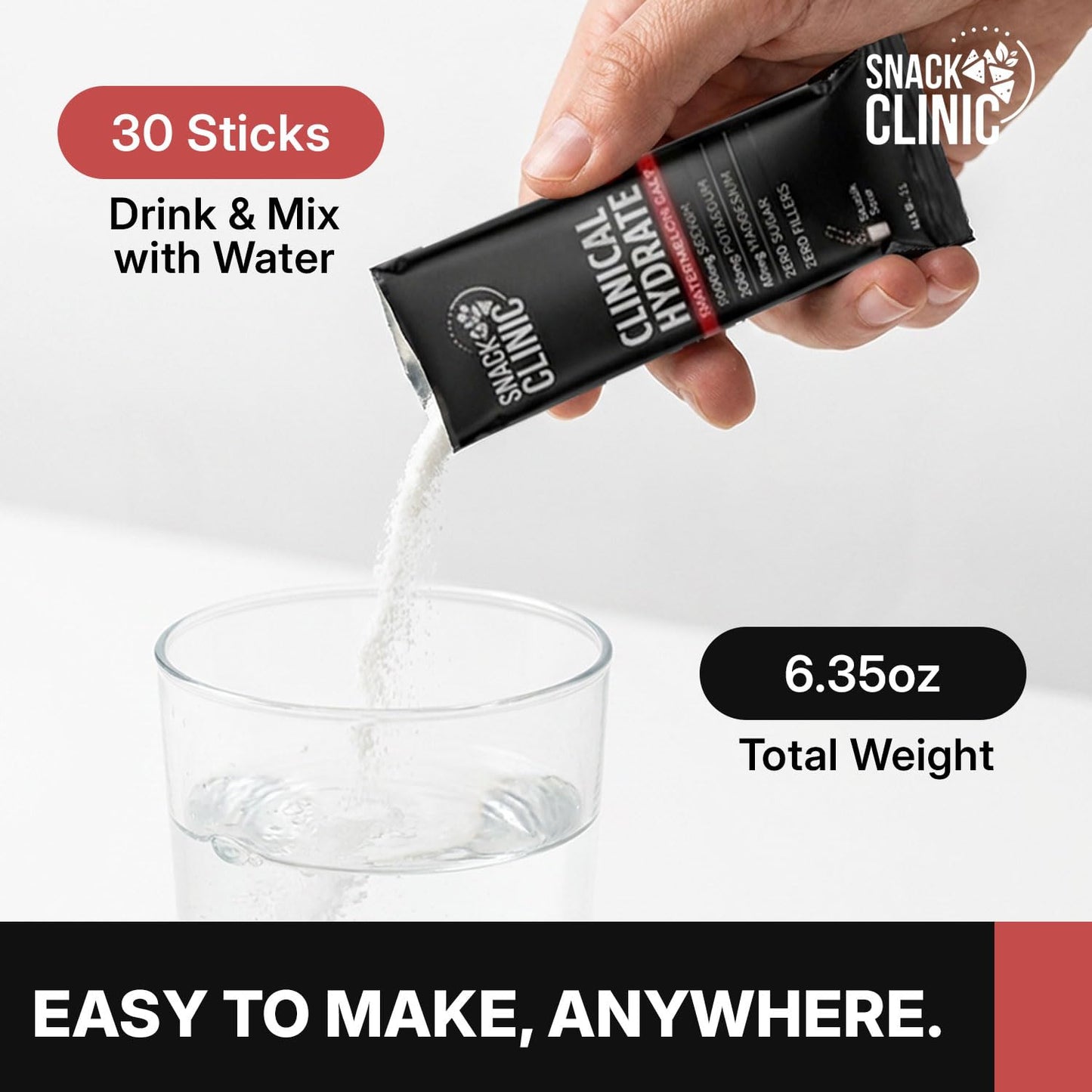 Snack Clinic Clinical Hydrate Electrolyte Powder Mix 30 Packs