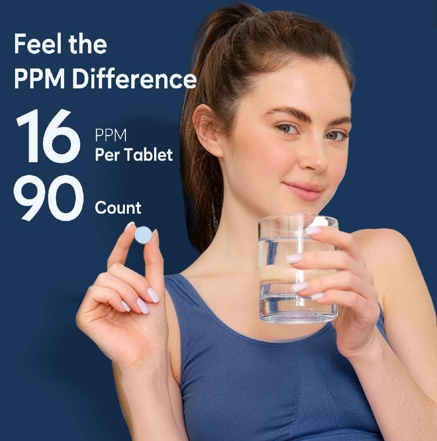 PEPAX Molecular Hydrogen Water Tablets with Magnesium 16 PPM, IHSA Certified, 90 Tablets