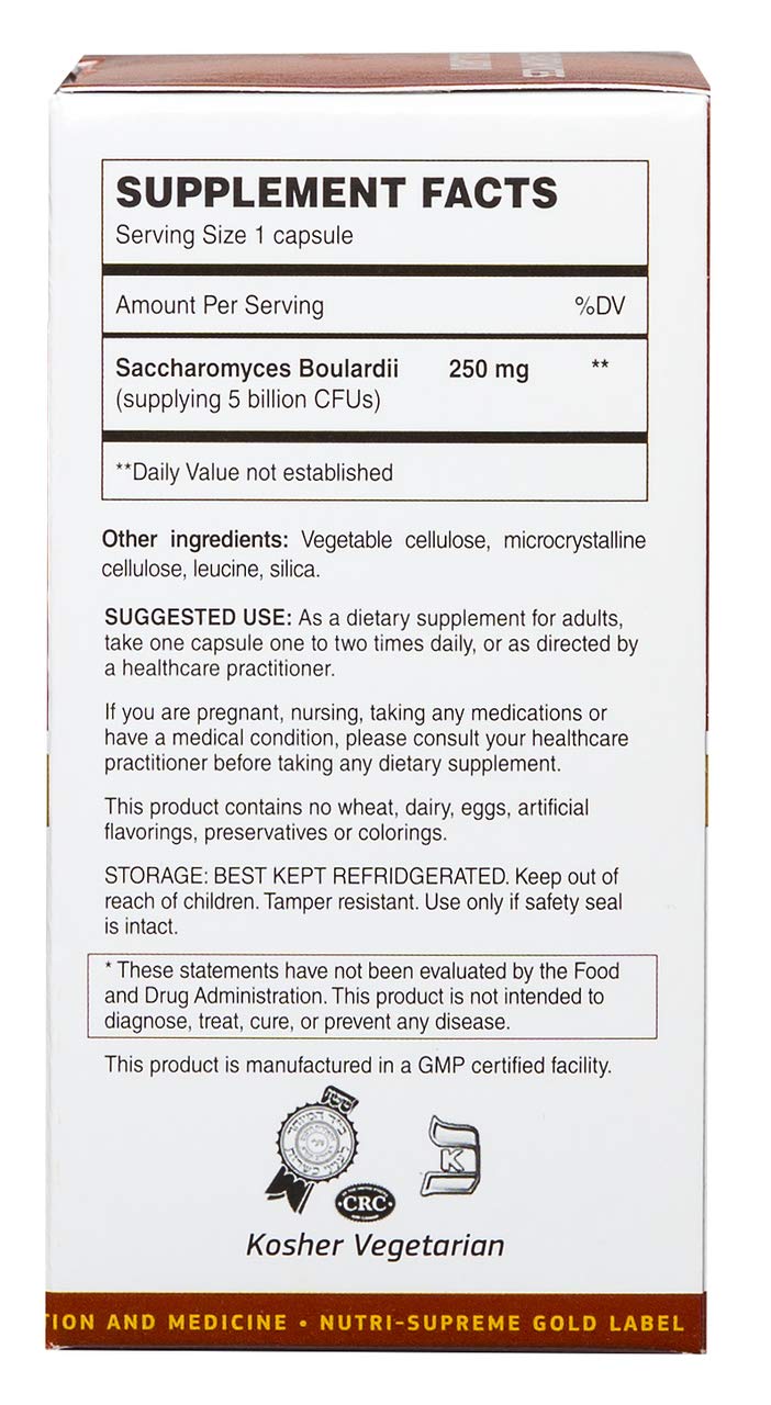 Nutri-Supreme Research Saccharomyces boulardii Probiotic Dietary Supplement Capsule, 60 Capsules