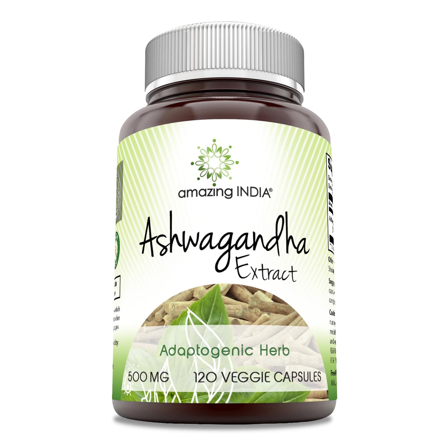 Amazing India Ashwagandha Extract 500 Mg Capsules, 120 Count