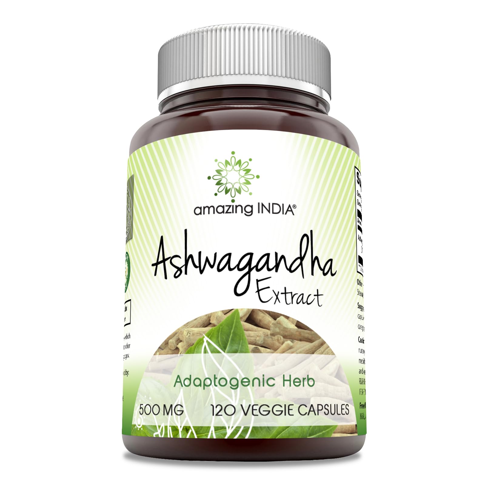 Amazing India Ashwagandha Extract 500 Mg Capsules, 120 Count
