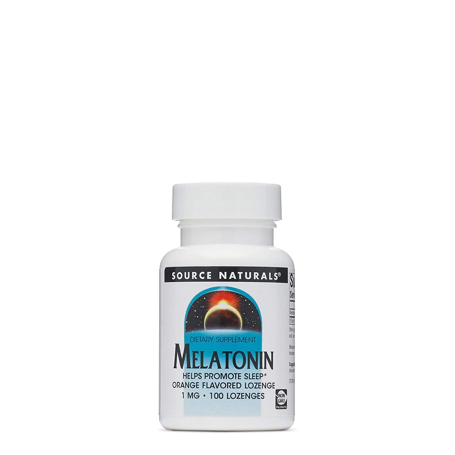 Source Naturals Melatonin 1 mg Orange Flavored Lozenges, 100 Count