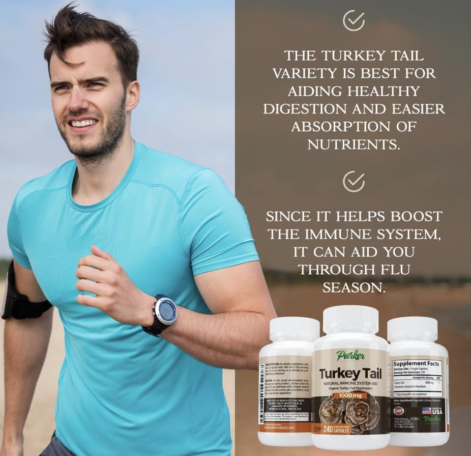Parker Naturals Turkey Tail Mushroom Capsules 240 Capsules