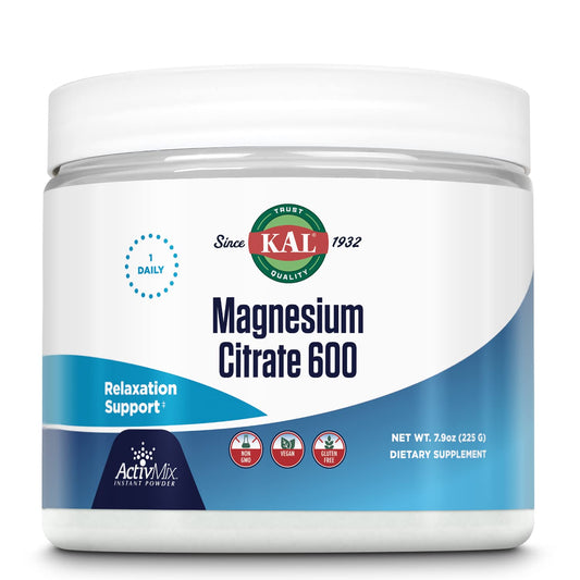 KAL Magnesium Citrate 600 mg ActivMix Instant Powder, 7.9 oz