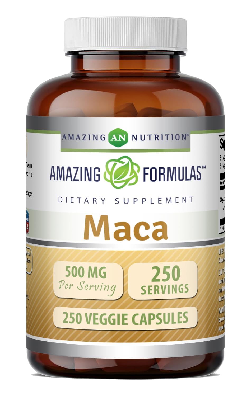 Amazing Nutrition Maca 500 Mg Capsules, 250 Count