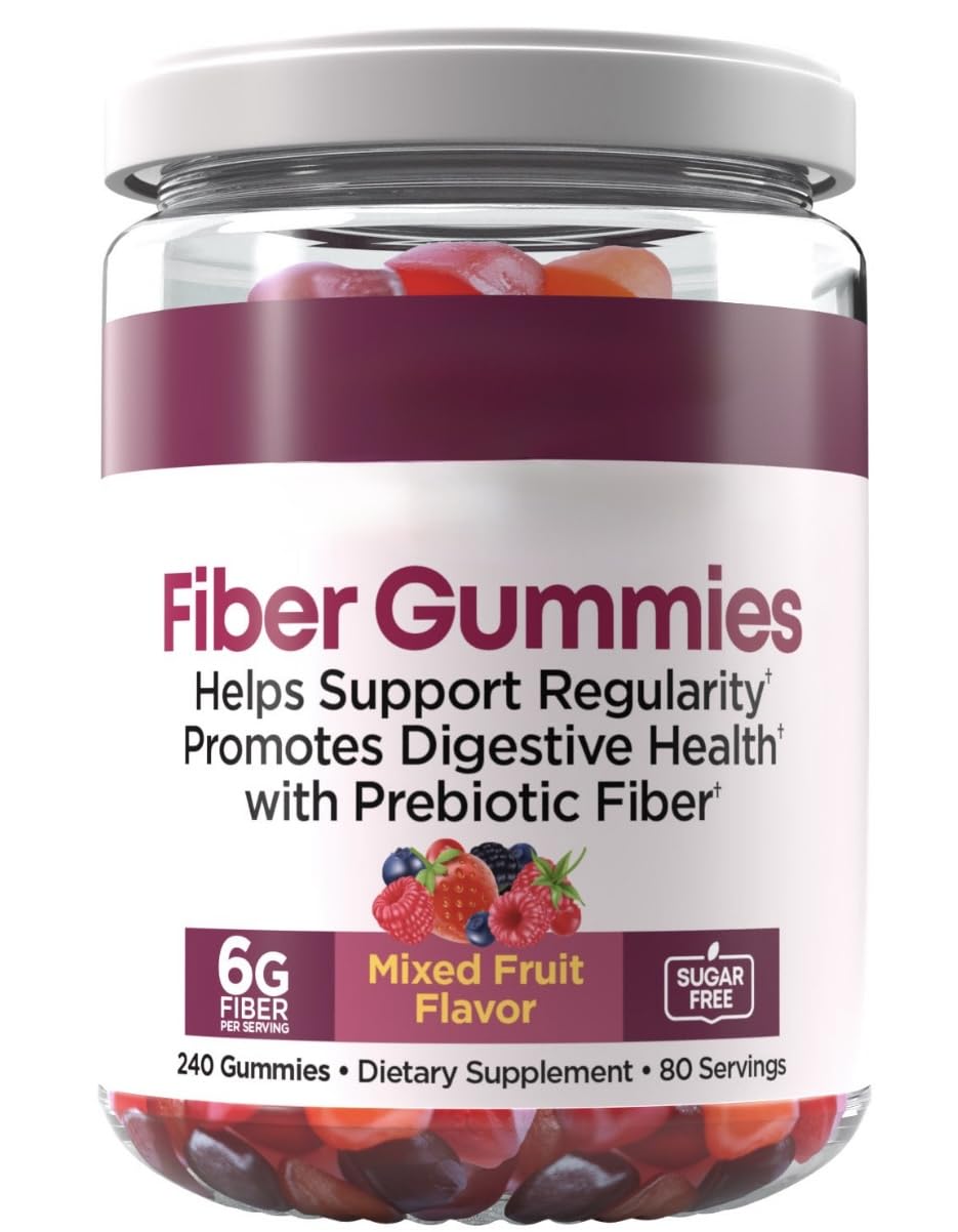 Generic County Farmer Fiber Gummies With Prebiotic, Mixed Fruit Flavor, Sugar-Free, 6G Fiber Per Serving, 240 Count Gummies