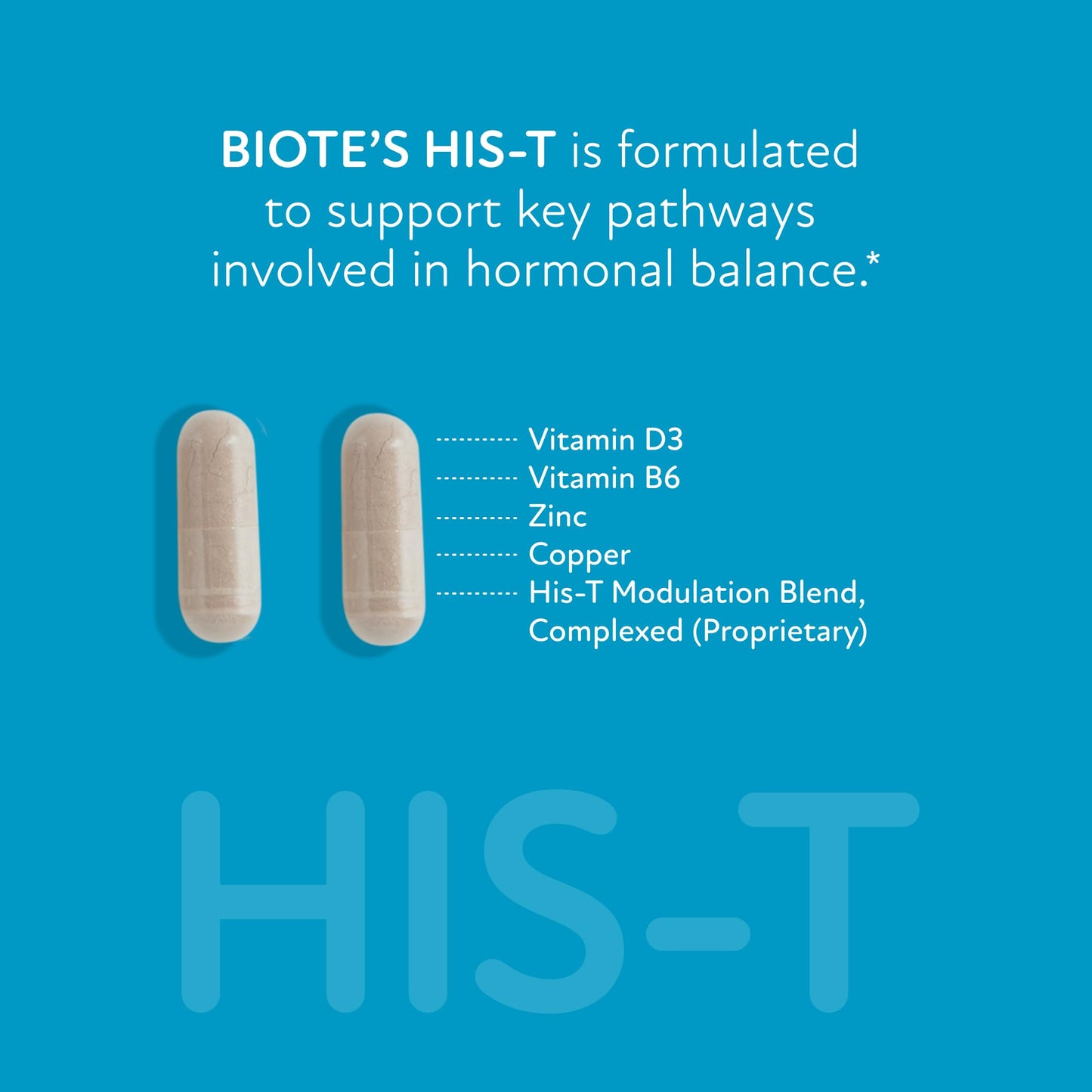 Biote HIS-T Healthy Testosterone Balance Support for Men, 60 Capsules