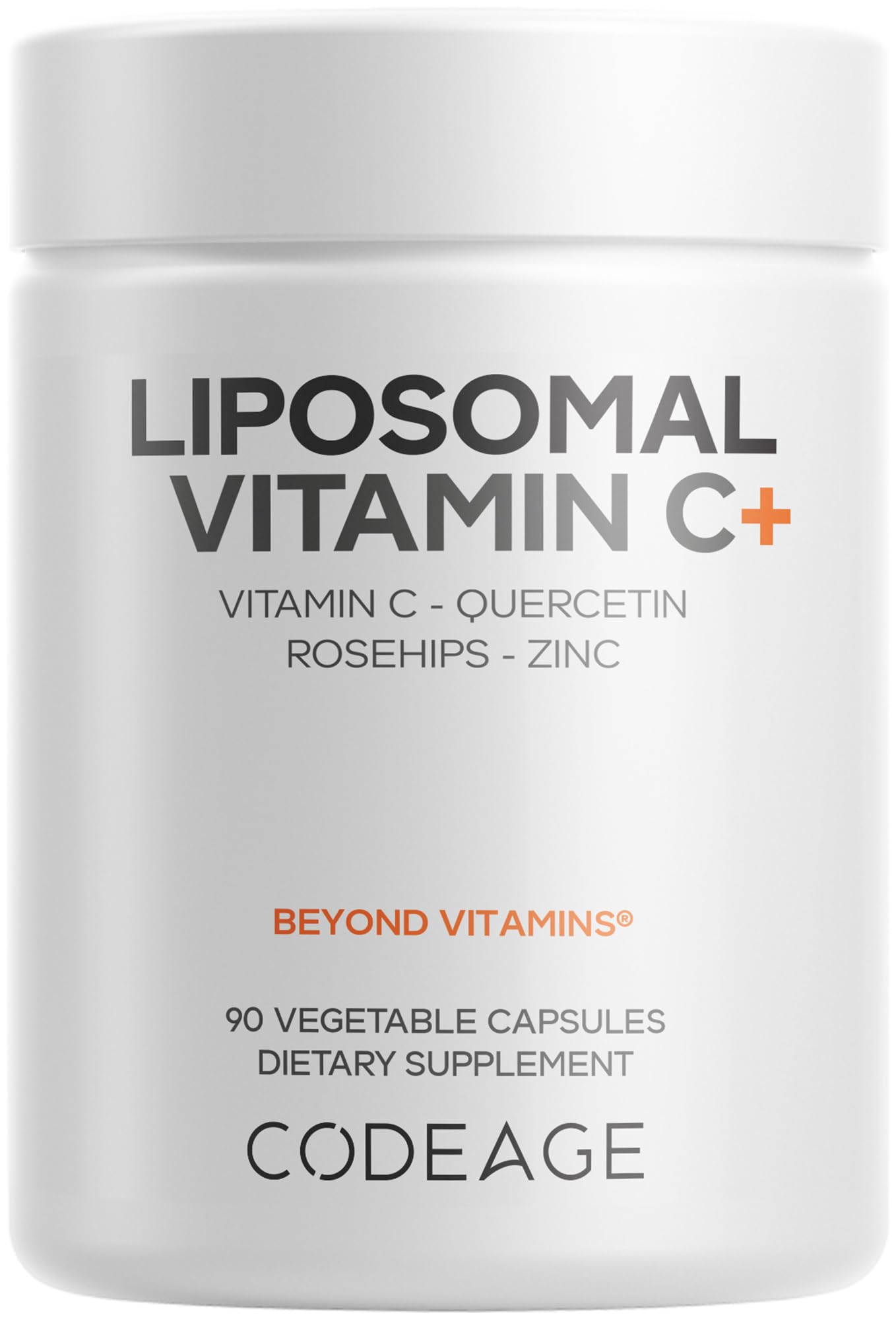 Codeage Liposomal Vitamin C with Zinc, Elderberry, Quercetin & Rose Hips, Citrus Bioflavonoids Capsules 90 Count