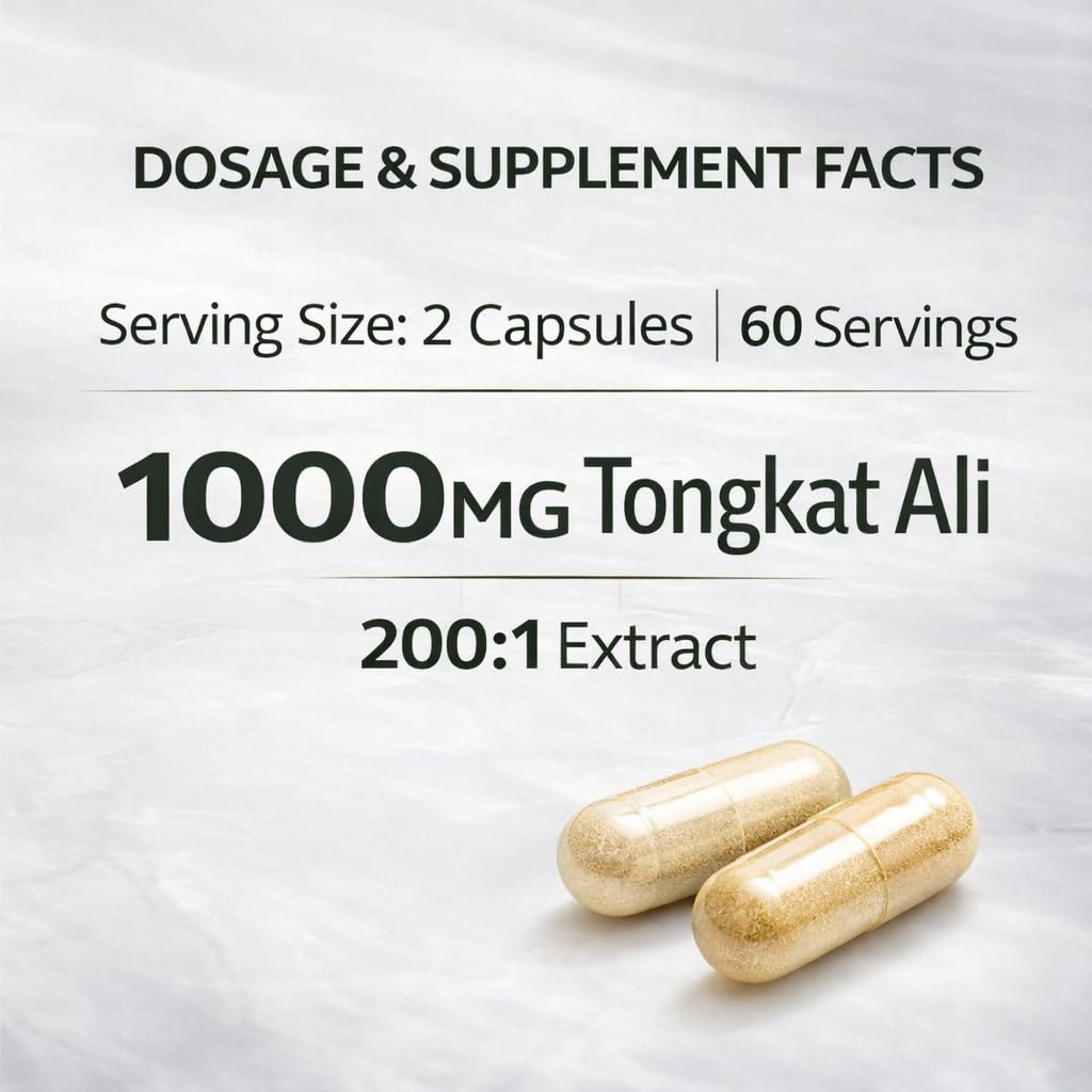 vitaxmin Tongkat Ali 1000mg 200:1 Extract Capsules 120 Count