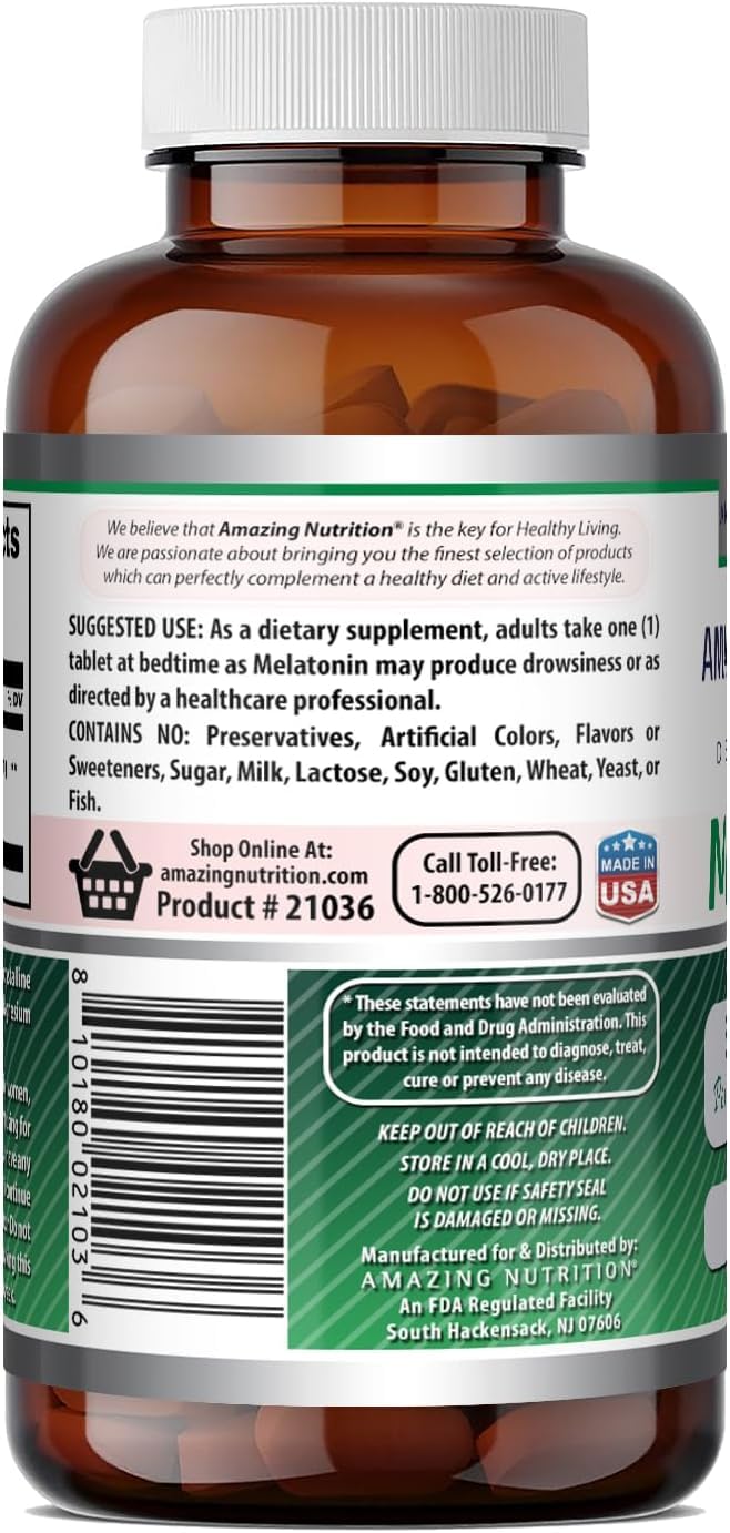 Amazing Nutrition Melatonin 5 mg Tablets 540 Count