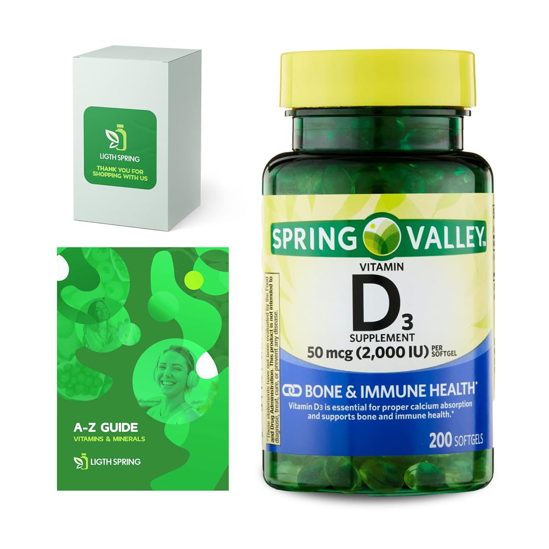 LightSpring Vitamin D3 1000 IU Softgels, 200 Count