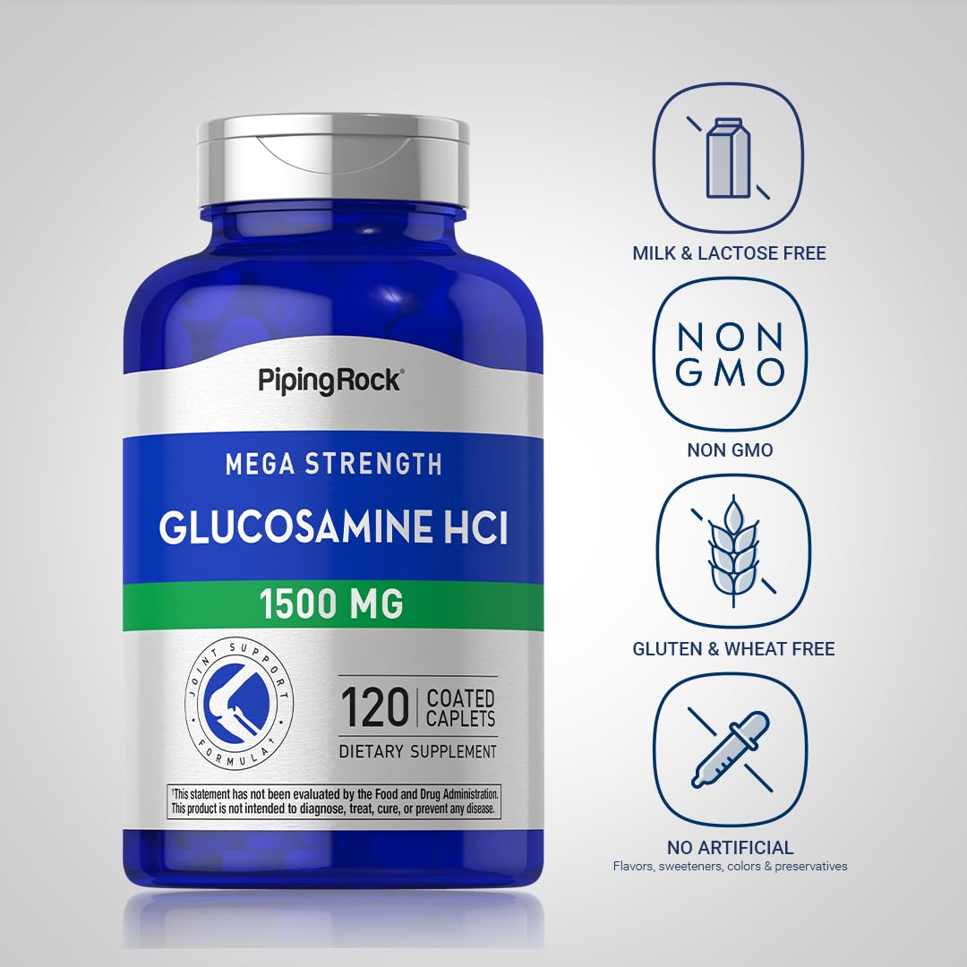 Piping Rock Glucosamine HCL 1500mg Caplets, 120 Count