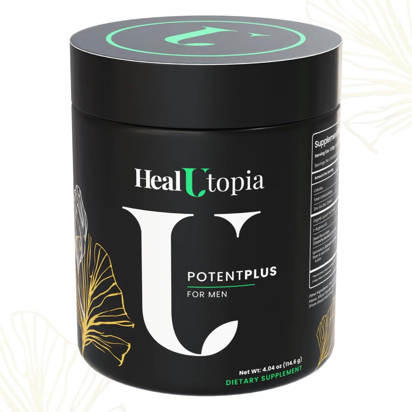 HealUtopia Maximum Men's Stamina, Endurance & Energy Booster with Organic Goji Berry, Cistanche Extract, Horny Goat Weed, Zinc, and L-Arginine Powder 4.04 Ounce