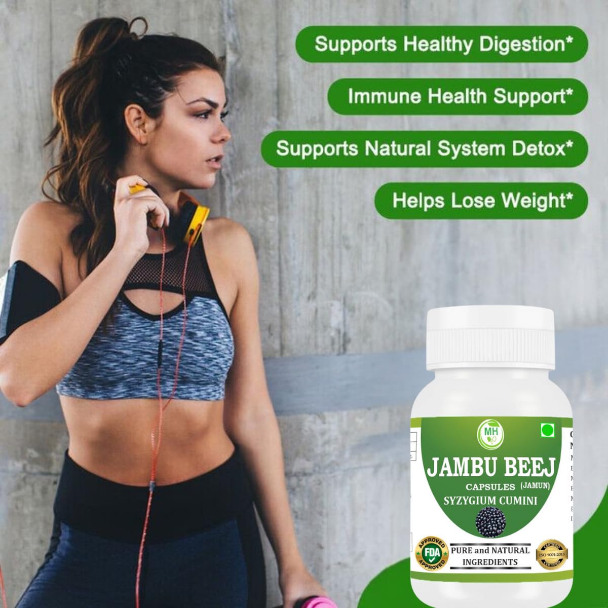 Generic Morsan's Jambu Beej (Syzygium cumini) Capsules, 60 Capsules