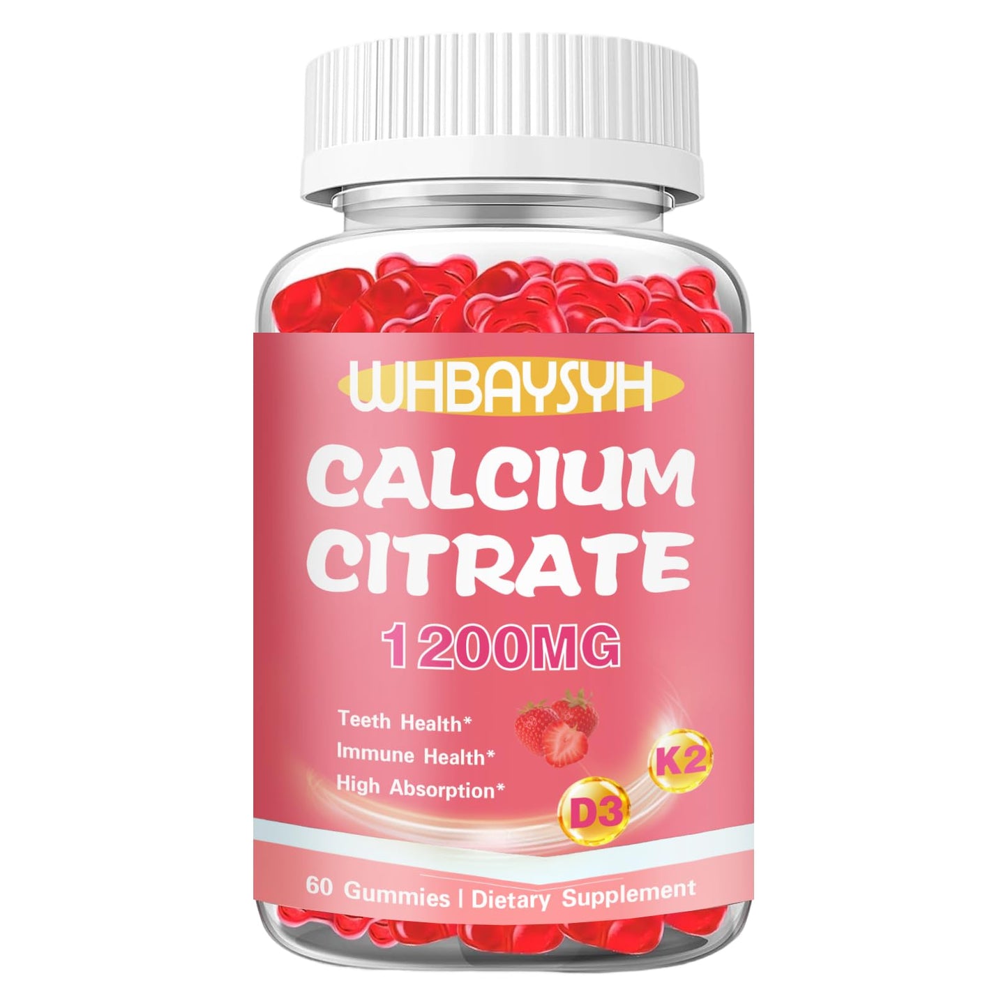 WHBAYSYH Calcium Citrate Gummies Gummy 60 Count
