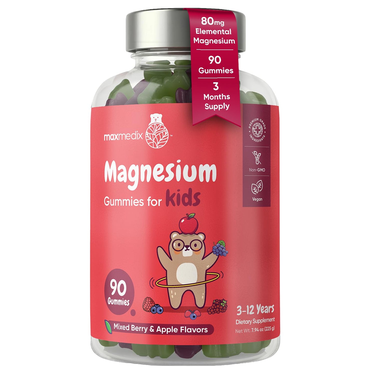 maxmedix Kids Magnesium Citrate Gummies 90 Count