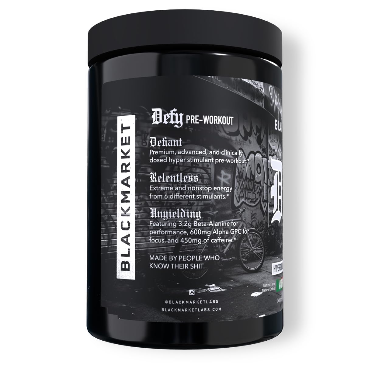 BLACKMARKET DEFY High-Stimulant Pre-Workout Powder 18 Servings