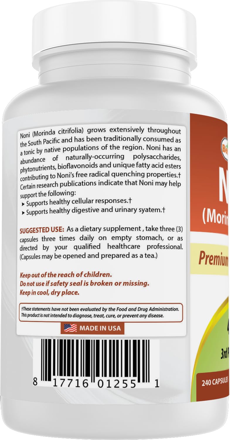Best Naturals Noni 400 mg Capsule, 240 Count