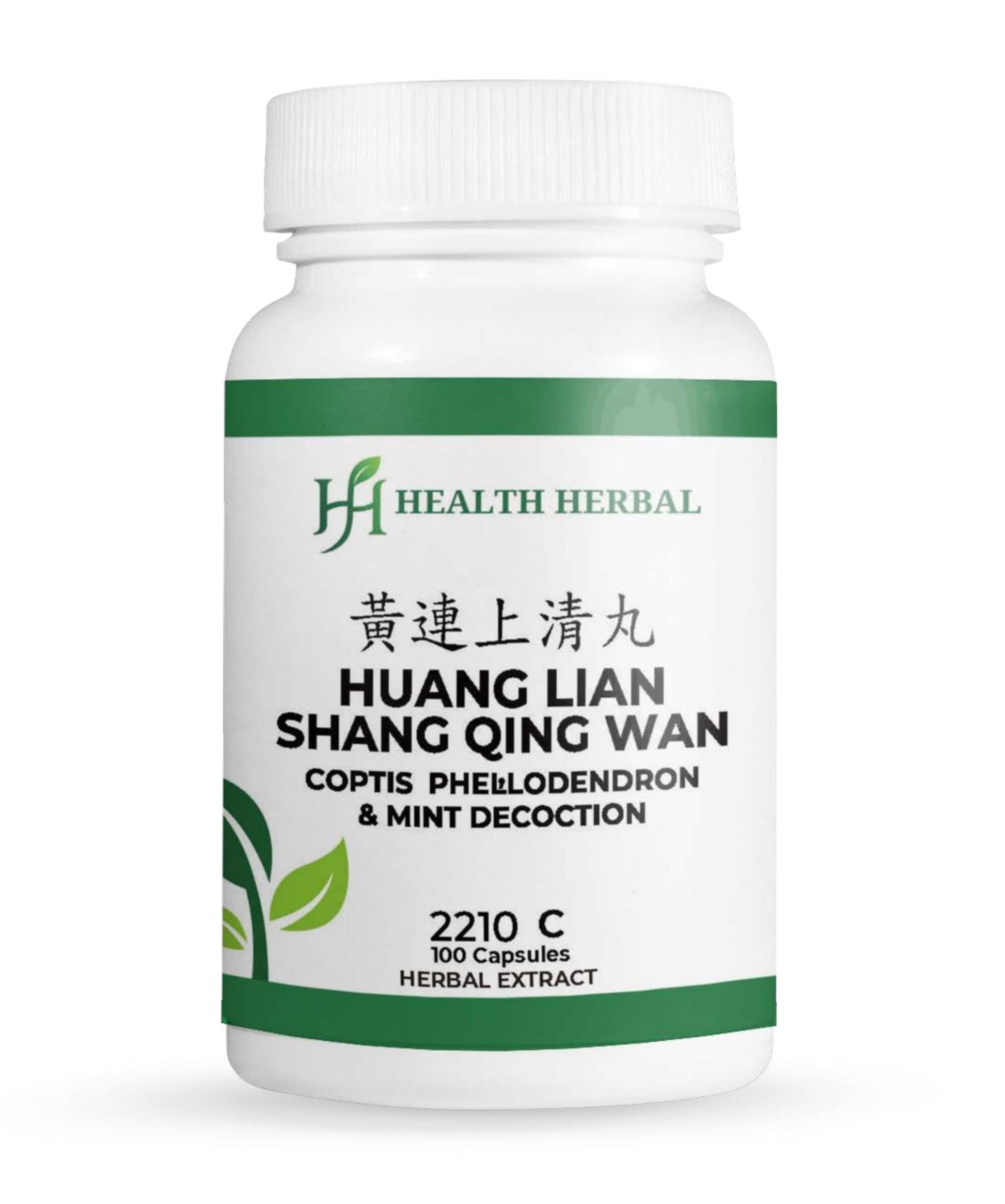 Health Herbal HH2210C Huang Lian Shang Qing Wan/Coptis, Phellodendron & Mint Decoction Capsules, 100 Capsules