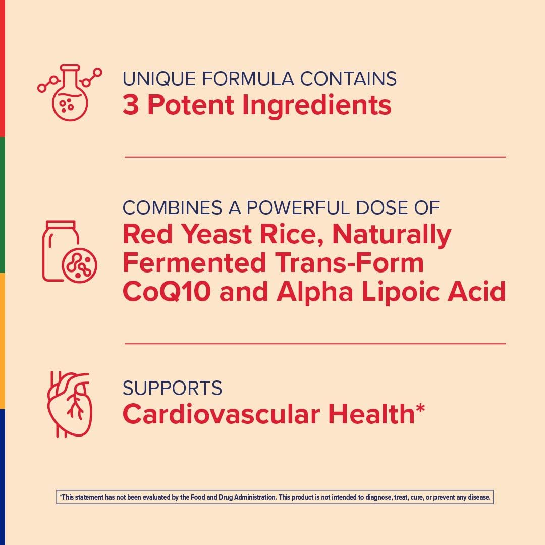 Stop Aging Now Red-Q10 CoQ10 Supplement with Red Yeast Rice & Alpha Lipoic Acid, 60 Capsules