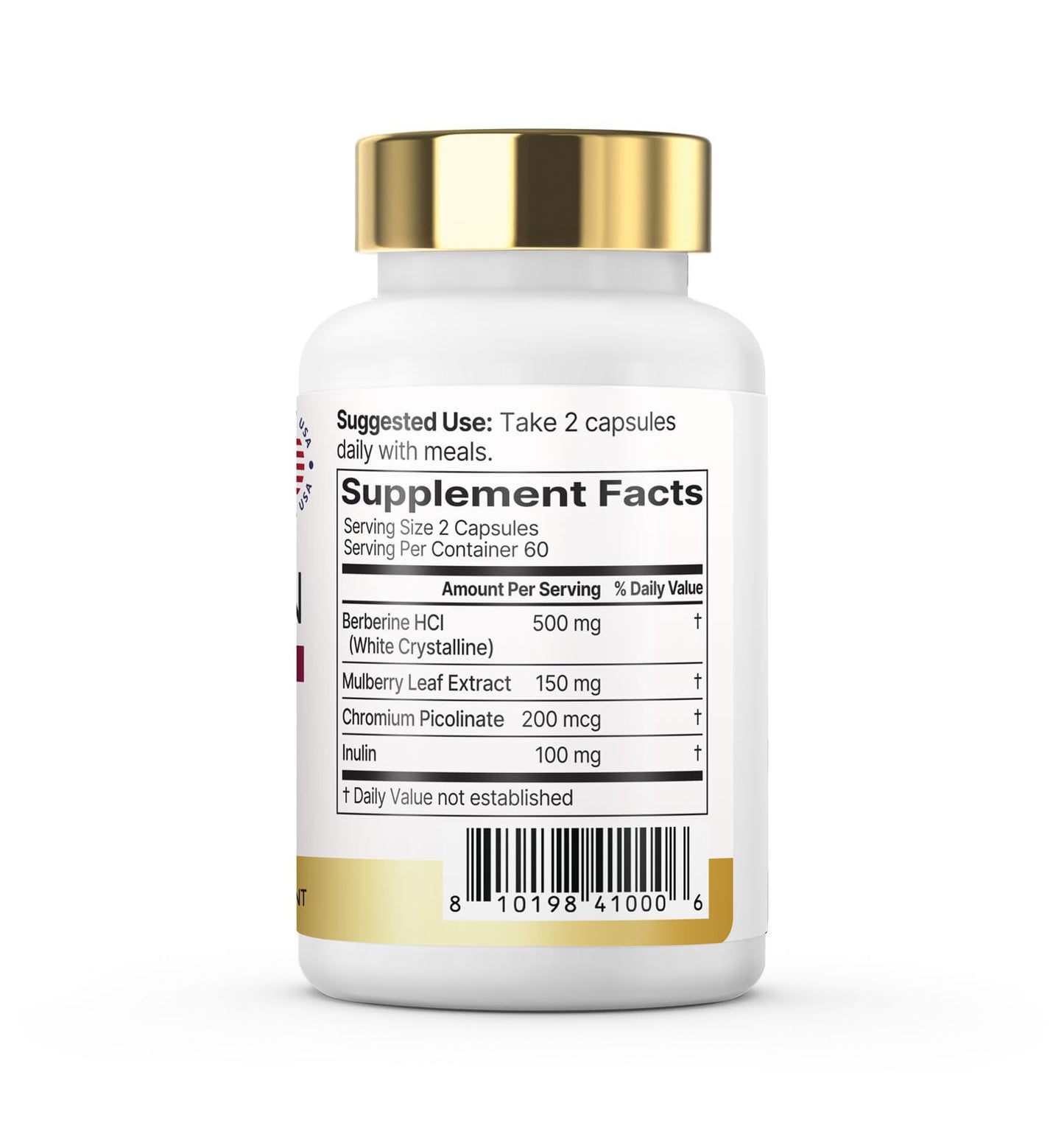 VXICDE Berberine HCl 500mg Vegetarian Capsules, 60 Count