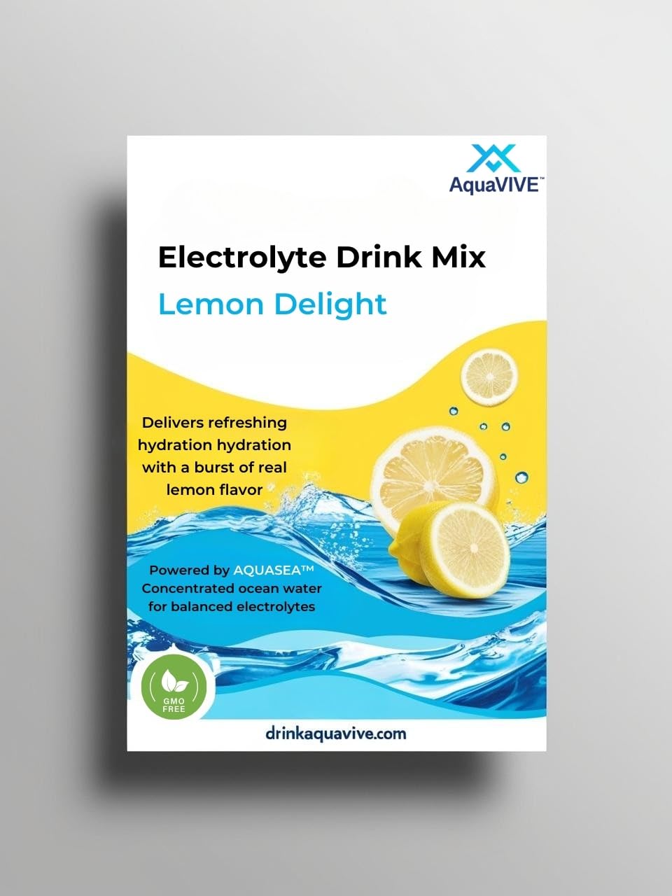 AquaVIVE Sugar Free Magnesium Electrolytes Powder - Lemon Delight, Stevia Sweetened, Powered by Sea Minerals, Real Organic Lemon Juice - Low Sodium Electrolyte Powder Packets 1.08 Ounce