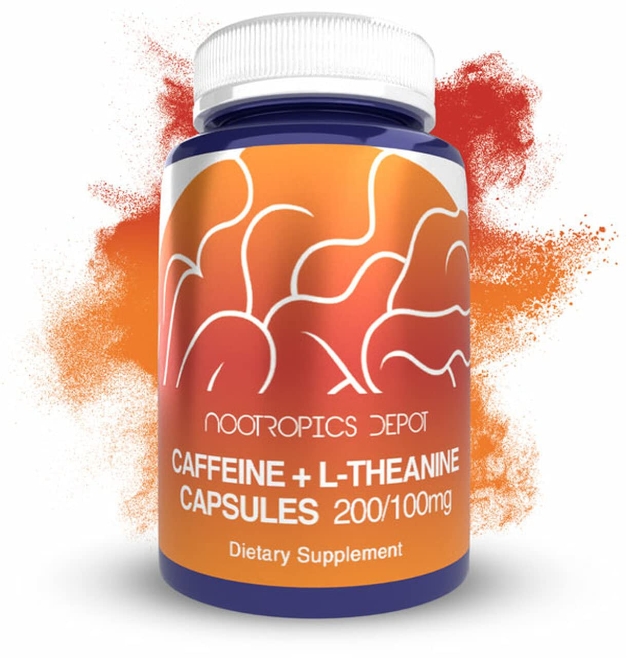 Nootropics Depot Caffeine and L-Theanine Capsules 60 Count