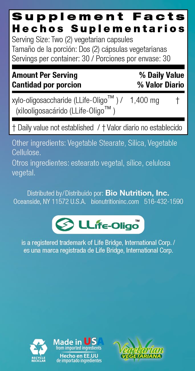 Bio Nutrition Pre-Biotic with Life-Oligo® Prebiotic Fiber XOS 60 Capsules