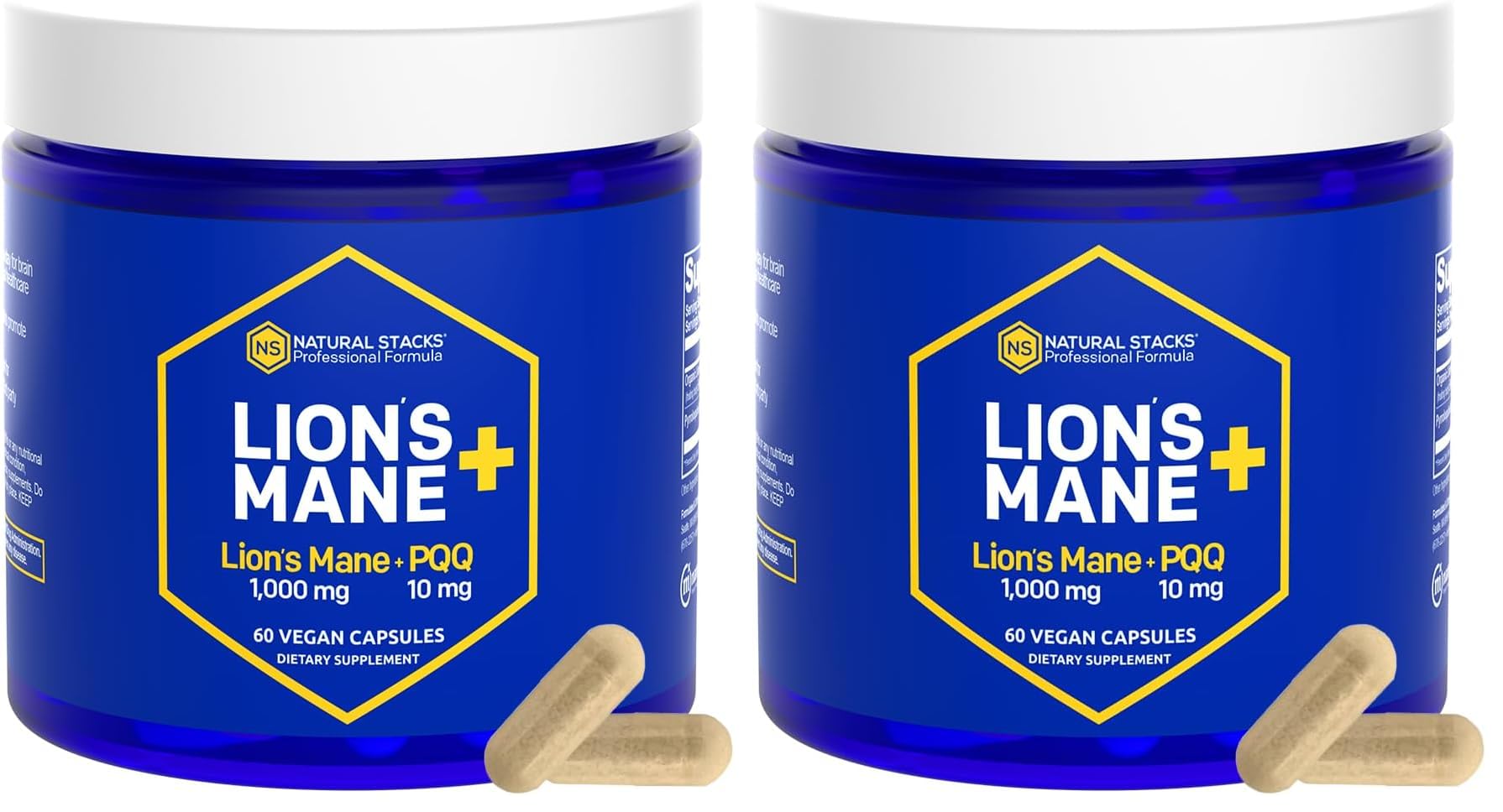 Natural Stacks Organic Lions Mane with PQQ 120 Capsules