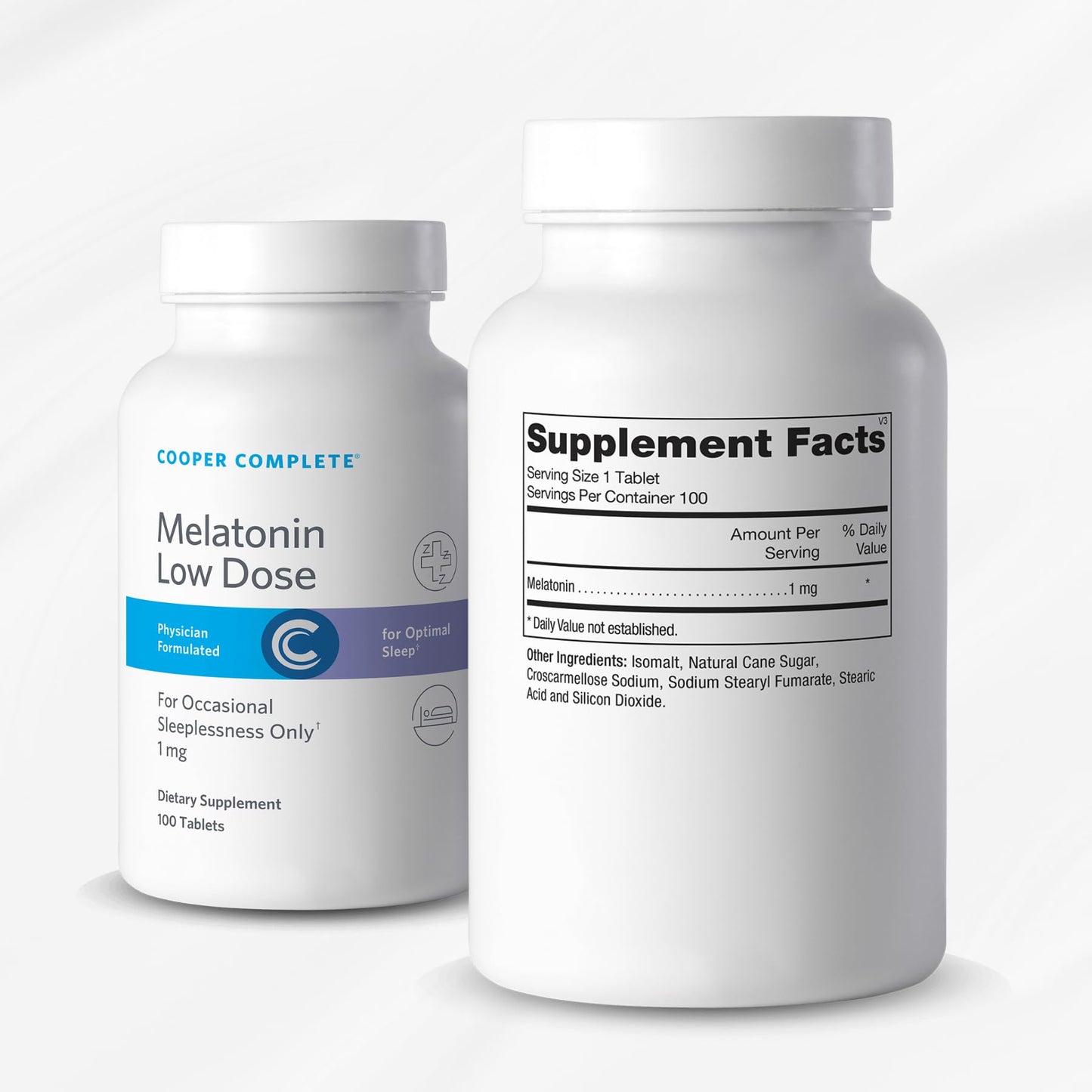 Cooper Complete Low Dose Melatonin 1 mg – Quick Release Sleep Support Tablet, 100 Count