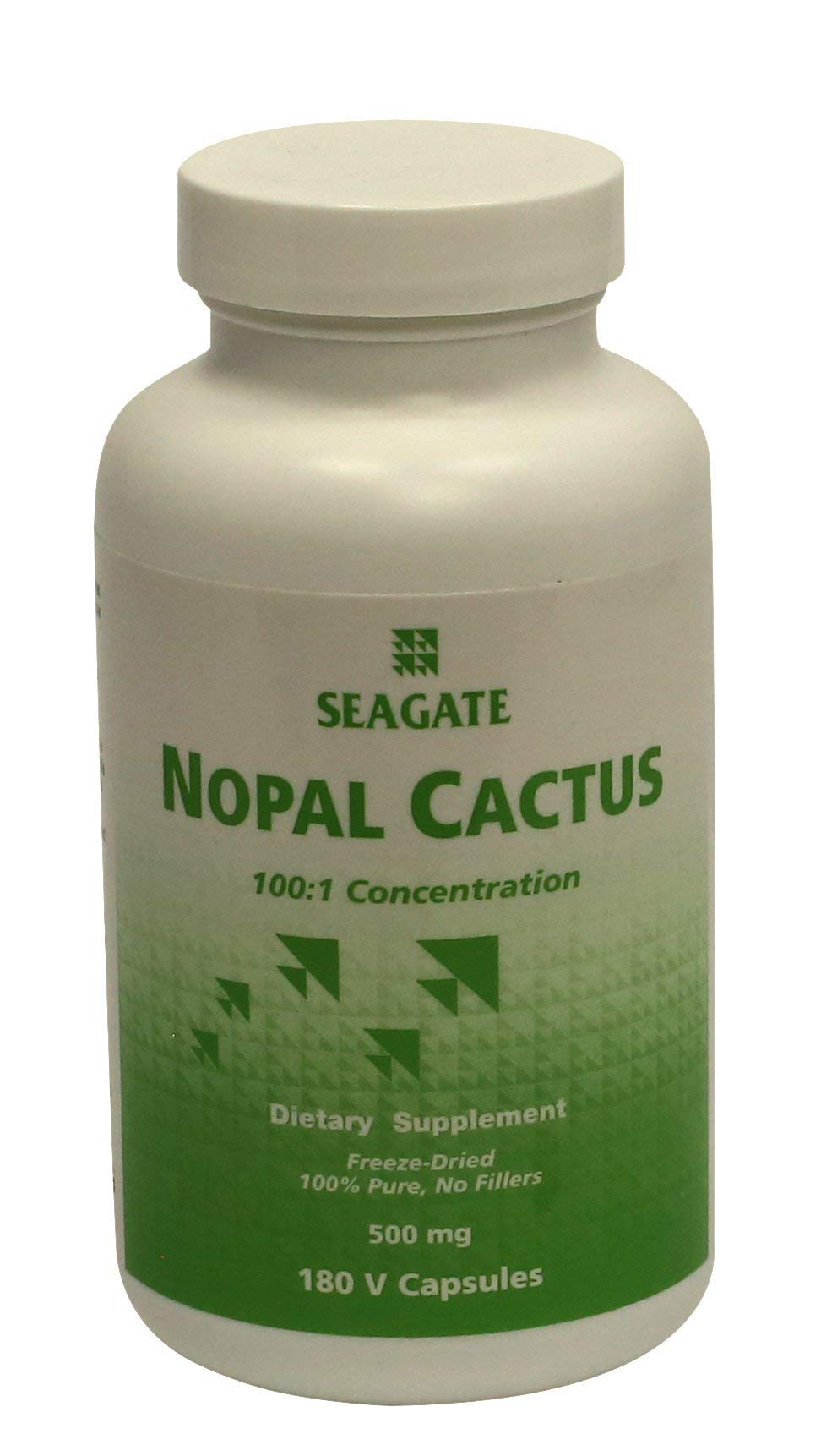 SEAGATE Freeze-Dried Nopal Cactus 500 mg Capsules, 180 Count