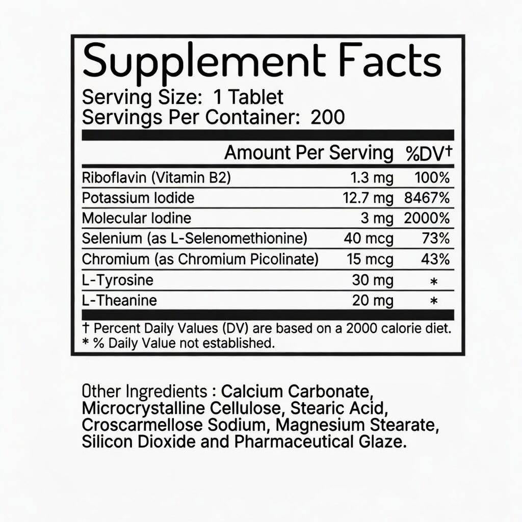 Zen Haus 12.5 mg Iodine with Selenium (as Selenomethionine) and More Tablets, 200 Count