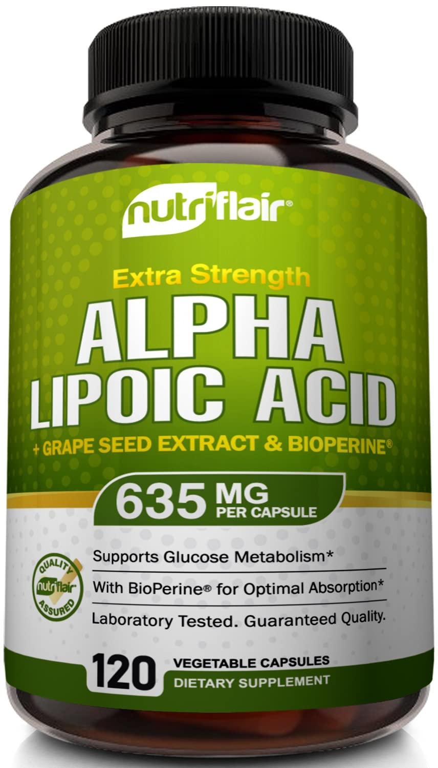 NutriFlair Alpha Lipoic Acid 600mg Capsules 120 Count