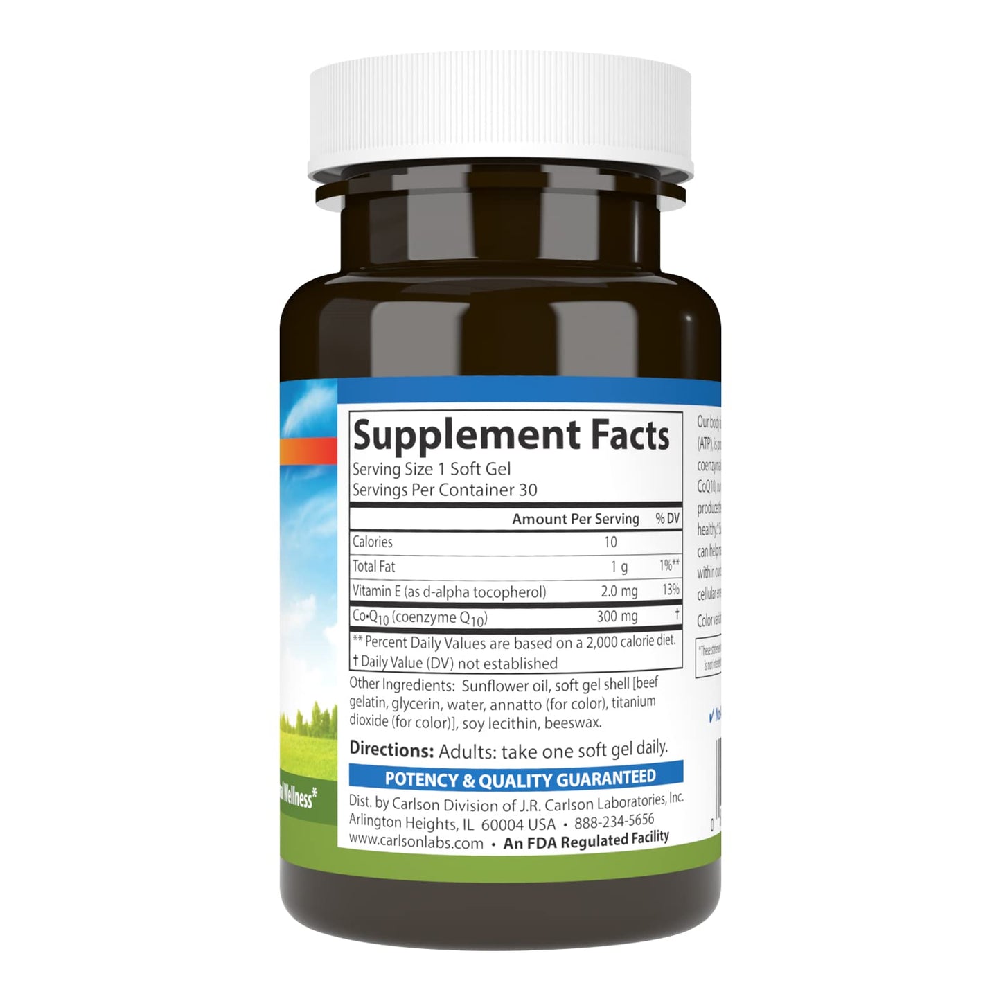 Carlson Co-Q10 Co-Enzyme Q10 300 mg Softgels 30